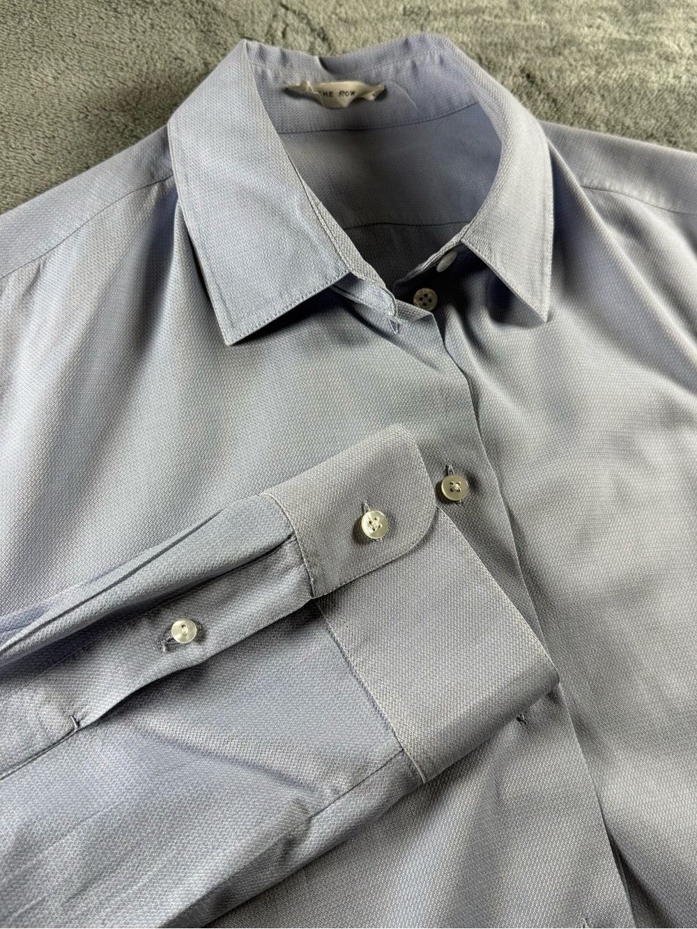 🔥 The Row Light Blue Cotton Button-Up Shirt Size 8 / 2XL Made in Italy Lukre